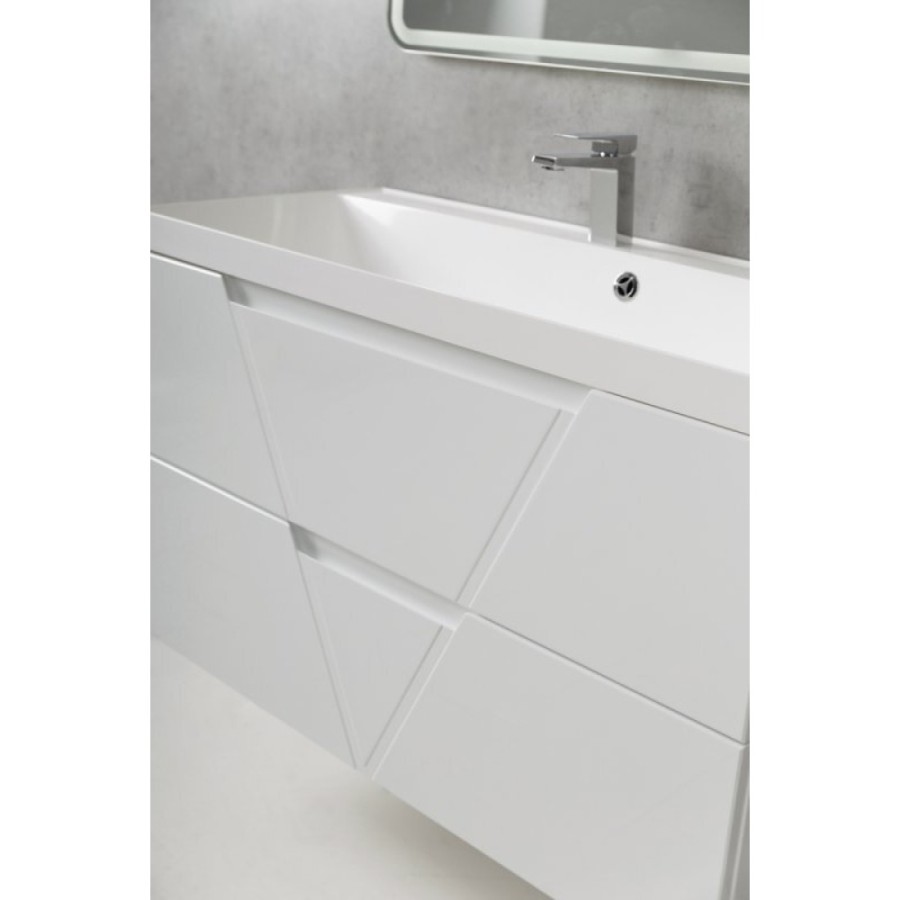 Тумба под раковину BelBagno Vittoria 100, подвесная, цвет Bianco Lucido, Vittoria-1000-2C-SO-BL-P