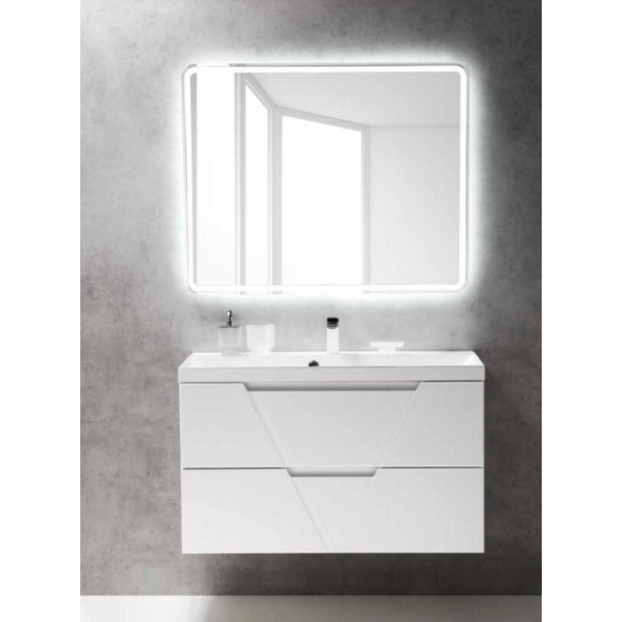 Тумба под раковину BelBagno Vittoria 100, подвесная, цвет Bianco Lucido, Vittoria-1000-2C-SO-BL-P