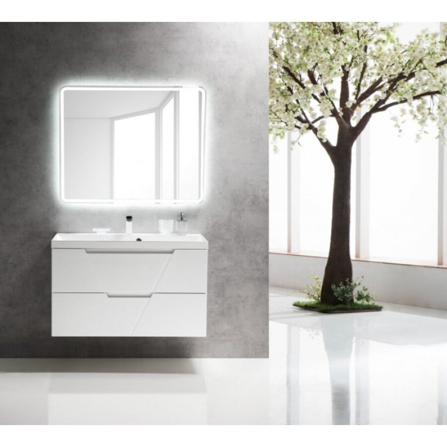 Тумба под раковину BelBagno Vittoria 100, подвесная, цвет Bianco Lucido, Vittoria-1000-2C-SO-BL-P