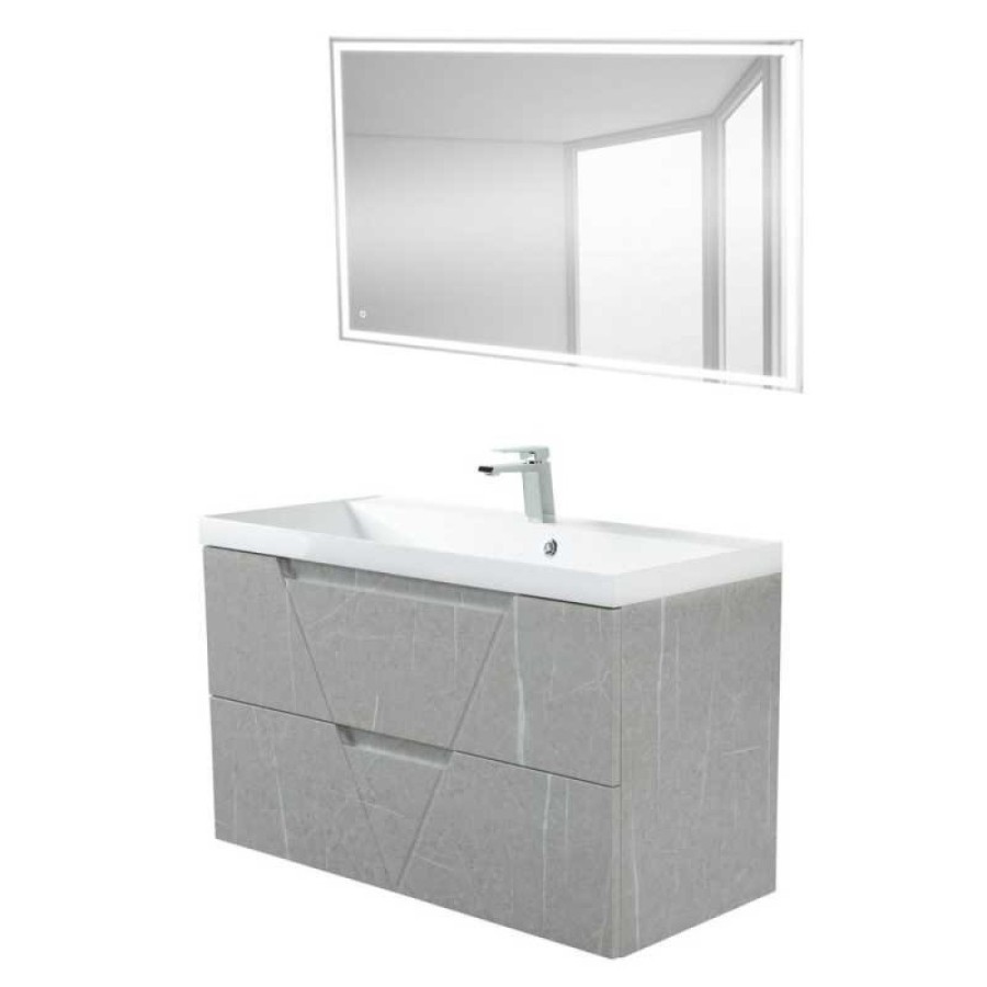 Тумба под раковину BelBagno Vittoria 100, подвесная, цвет Toros Bianco, Vittoria-1000-2C-SO-TB-P