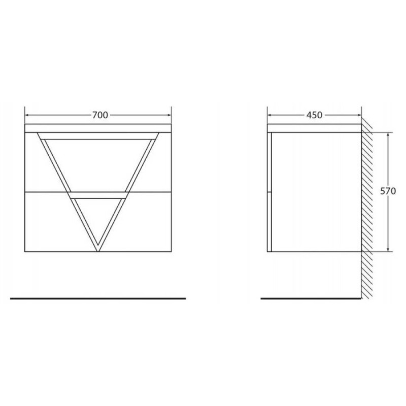 Тумба под раковину BelBagno Vittoria 70, подвесная, цвет Bianco Opaco, Vittoria-700-2C-SO-BO-P