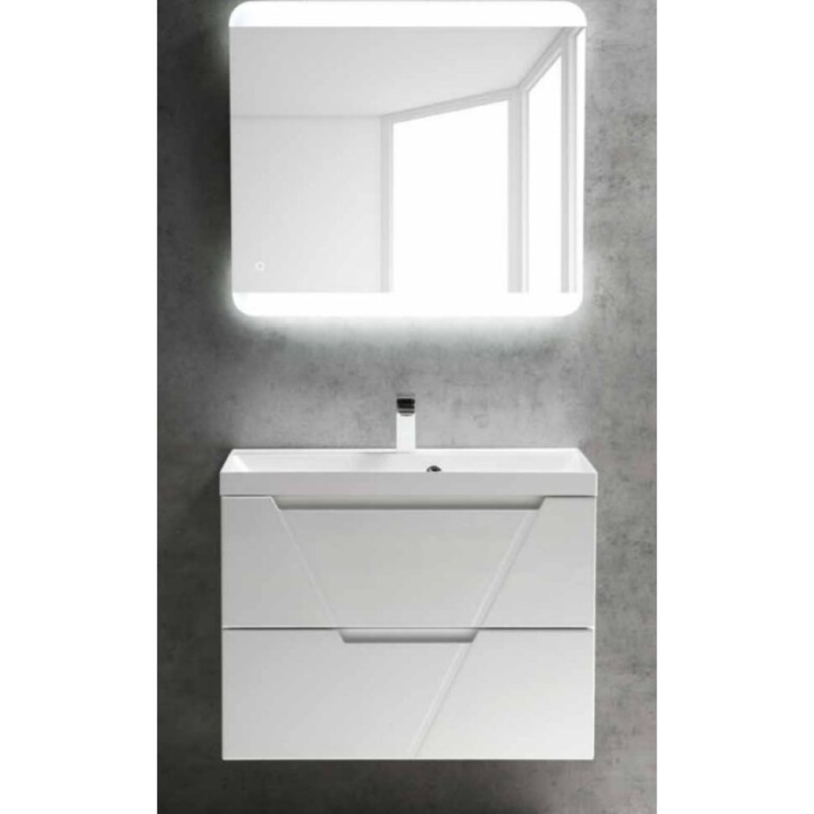 Тумба под раковину BelBagno Vittoria-800-2C-SO-BL 80 см подвесная, цвет белый глянцевый