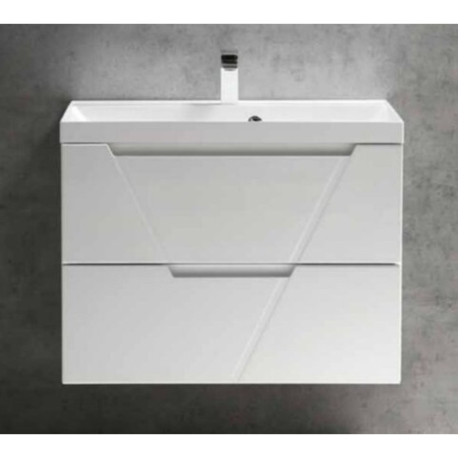 Тумба под раковину BelBagno Vittoria-800-2C-SO-BL 80 см подвесная, цвет белый глянцевый