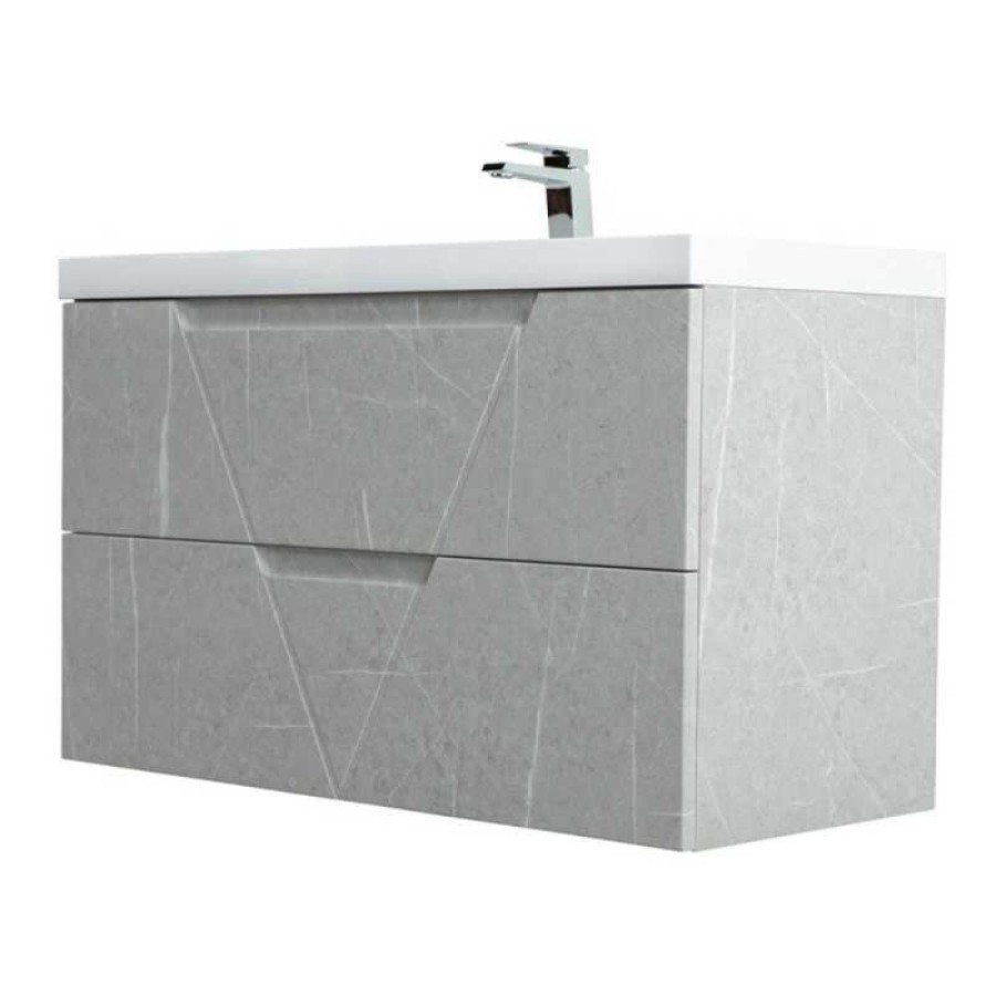 Тумба под раковину BelBagno Vittoria VITTORIA-800-2C-SO-TB-P 80 см, подвесная, цвет белый торос (toros bianco)