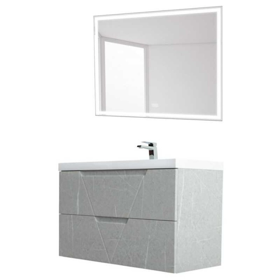 Тумба под раковину BelBagno Vittoria VITTORIA-800-2C-SO-TB-P 80 см, подвесная, цвет белый торос (toros bianco)