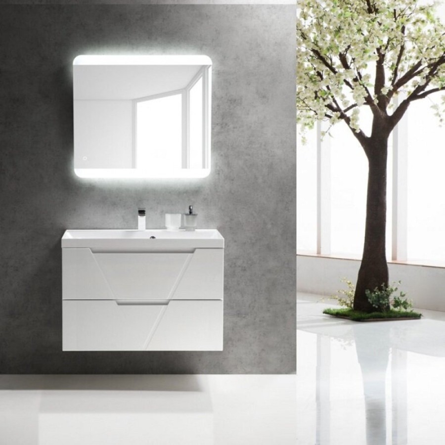 Тумба под раковину BelBagno Vittoria 90, подвесная, цвет Bianco Lucido, Vittoria-900-2C-SO-BL