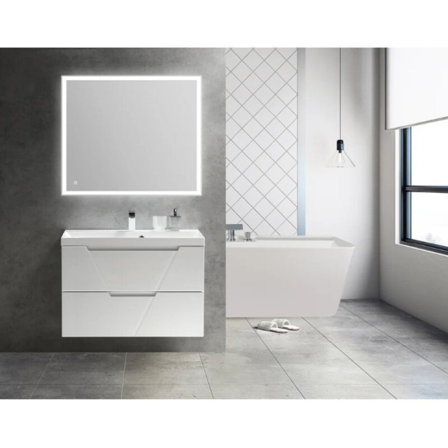Тумба под раковину BelBagno VITTORIA-900-2C-SO-BL-P, 90 см, подвесная, цвет bianco lucido