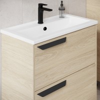 Тумба под раковину Viant Кельн VKEL80FOSD-T2YP, 80 см, подвесная, с ящиками, цвет светлое дерево