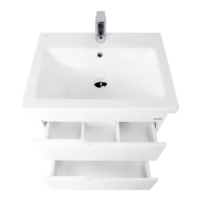 Тумба под раковину Viant Куба VKUB60CO-T2YP, 60 см, подвесная, с ящиками, цвет белый