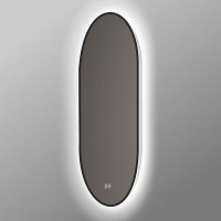 Зеркало Vincea 60 х 100 см, LED c сенсорным выключателем и диммером, с функцией антизапотевания, черная рама, VLM-3AU100B-2