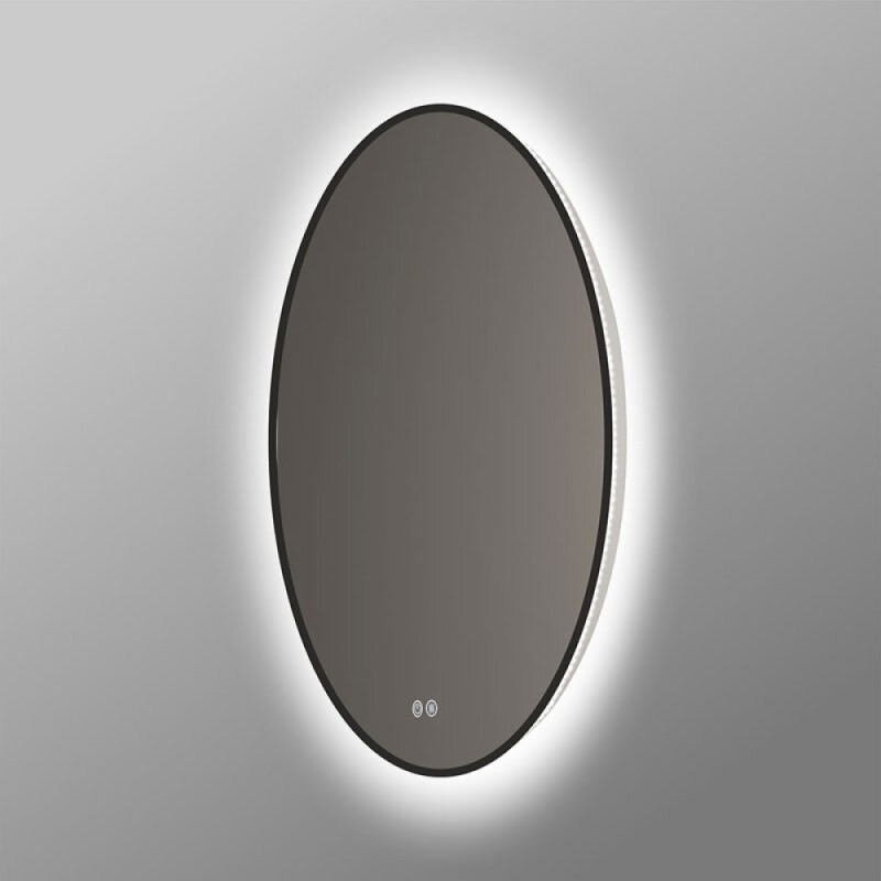 Зеркало Vincea 80 х 80 см, LED c сенсорным выключателем и диммером, с функцией антизапотевания, черная рама, VLM-3DE800B-2