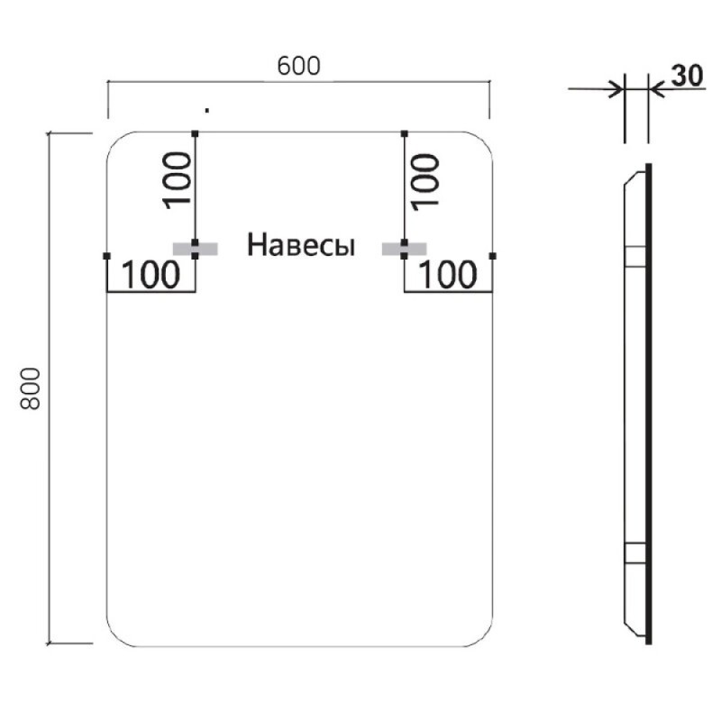 Зеркало Vincea 60х80см, LED c сенсорным выключателем и диммером, VLM-3MA600