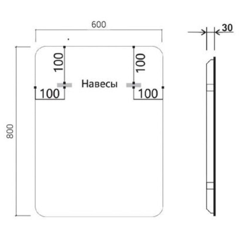 Зеркало Vincea 60х80см, LED c сенсорным выключателем, диммером и функцией антизапотевания, VLM-3VC600-2