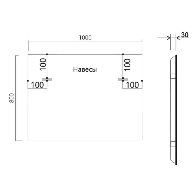 Зеркало Vincea 100х80см, LED c сенсорным выключателем и диммером, VLM-3VN100
