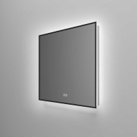 Зеркало Vincea 100 х 80 см, LED c сенсорным выключателем и диммером, с функцией антизапотевания, черная рама, VLM-3VN100B-2
