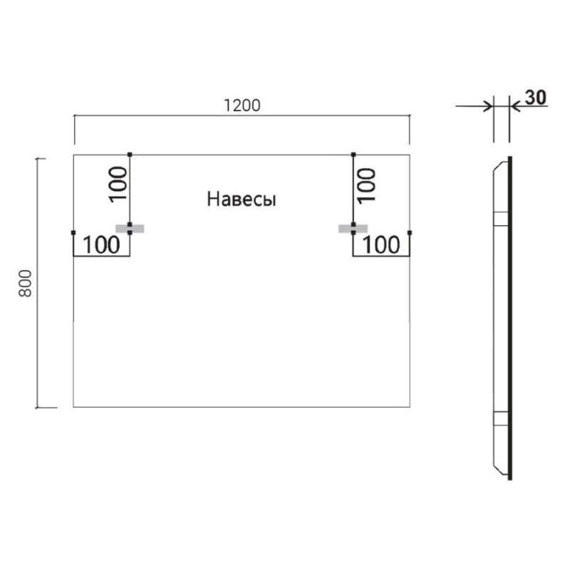 Зеркало Vincea 120х80см, LED c сенсорным выключателем и диммером, VLM-3VN120