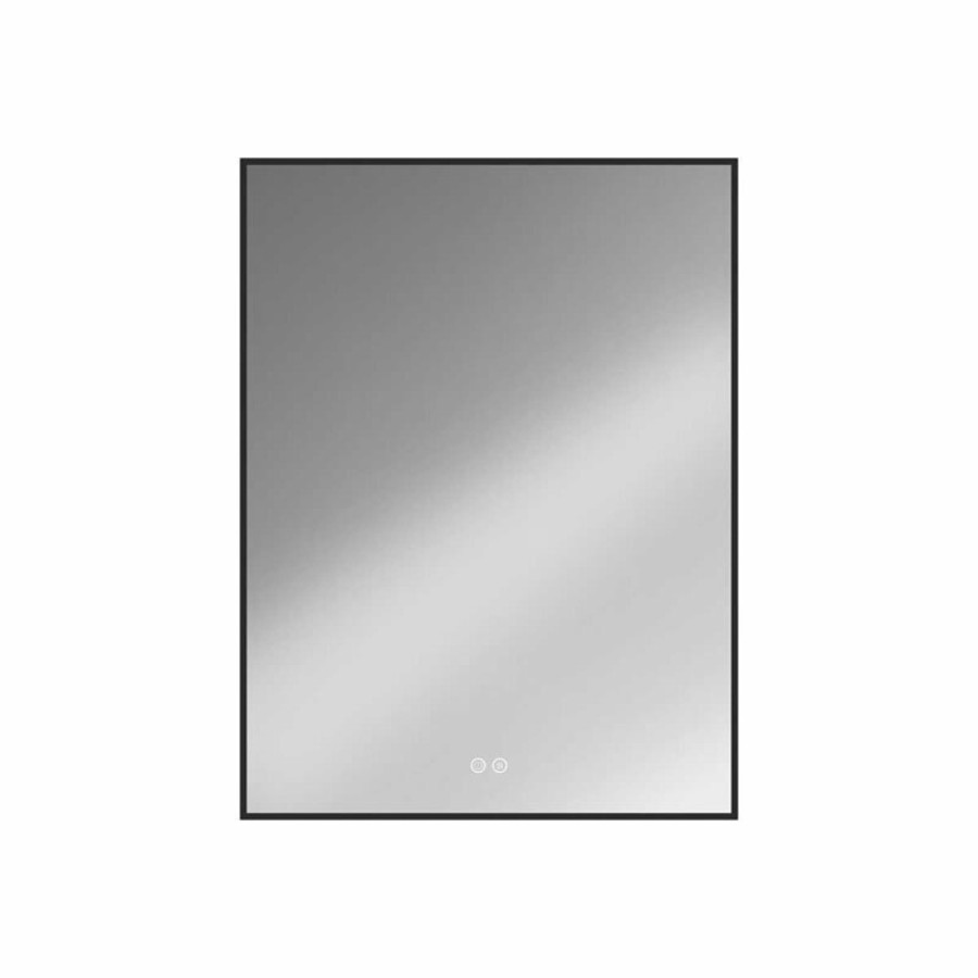 Зеркало Vincea 60 х 80 см, LED c сенсорным выключателем и диммером, с функцией антизапотевания, черная рама, VLM-3VN600B-2
