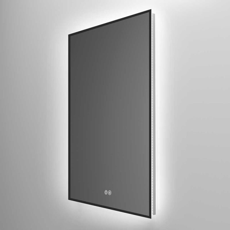 Зеркало Vincea 60 х 80 см, LED c сенсорным выключателем и диммером, с функцией антизапотевания, черная рама, VLM-3VN600B-2