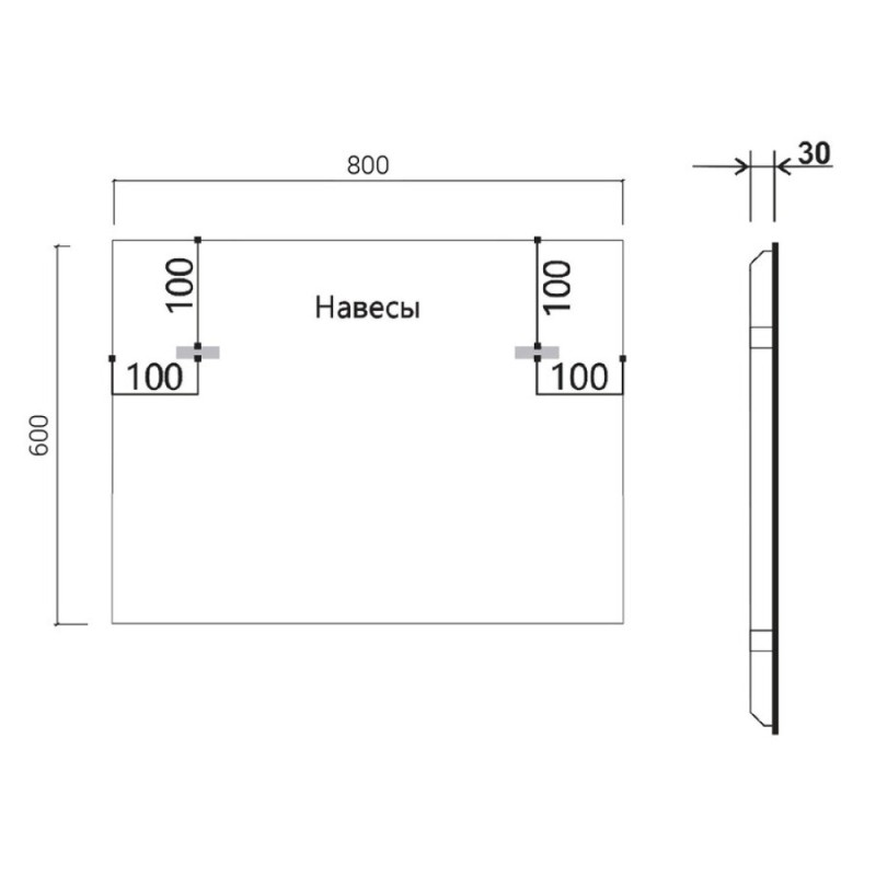 Зеркало Vincea 80х60см, LED c сенсорным выключателем и диммером, с функцией антизапотевания, VLM-3VN800-2