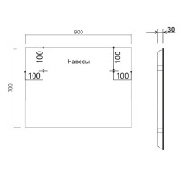 Зеркало Vincea 90х70см, LED c сенсорным выключателем и диммером, VLM-3VN900