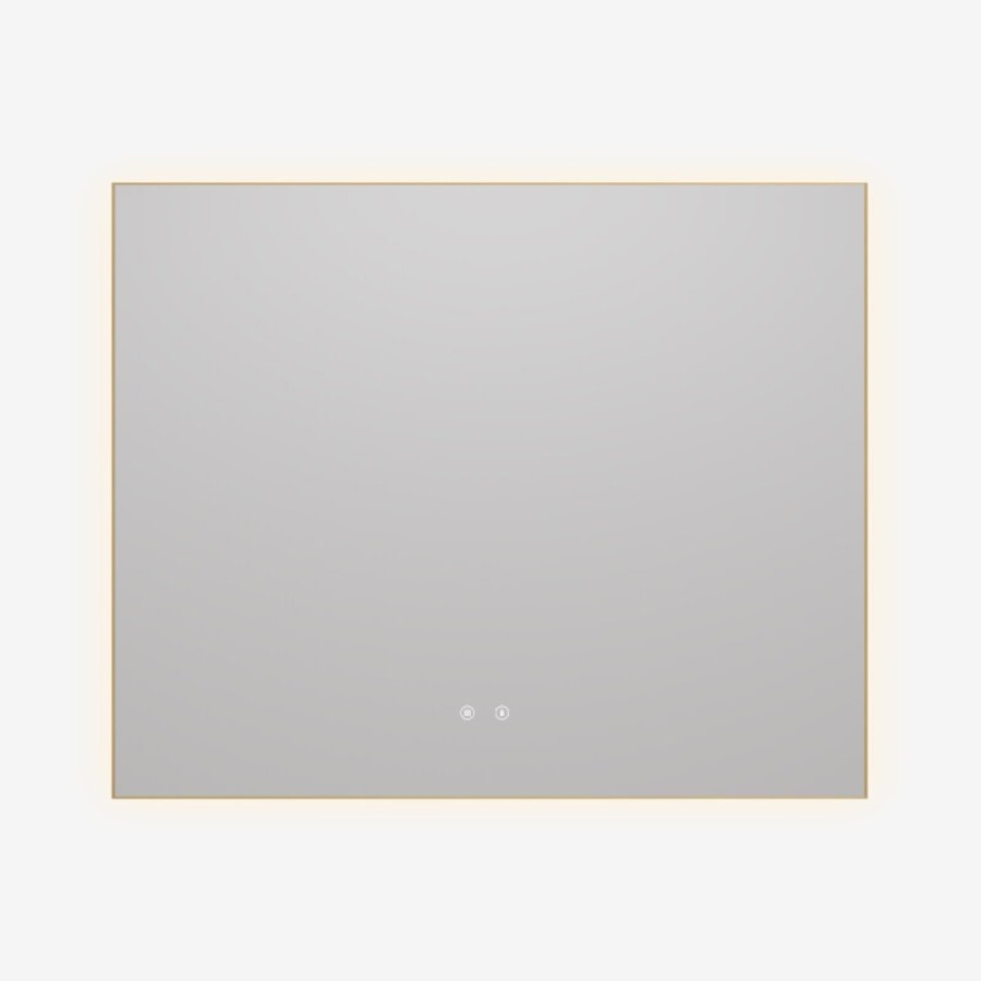 Зеркало Vincea VLM-4F100BG-2, 100 х 80 см, LED-подсветка, с сенсорным выключателем, рама брашированное золото