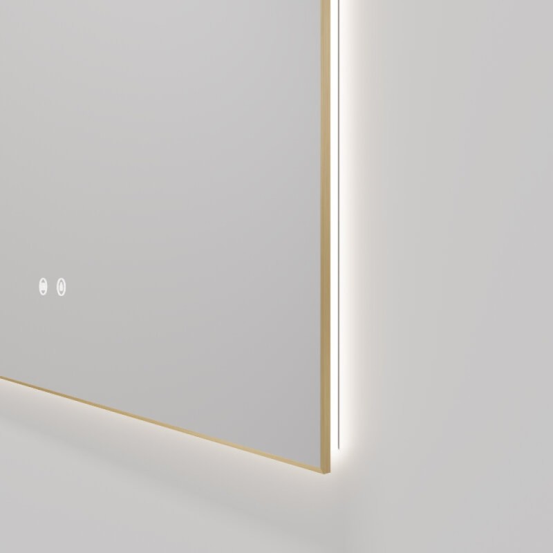 Зеркало Vincea VLM-4F100BG-2, 100 х 80 см, LED-подсветка, с сенсорным выключателем, рама брашированное золото
