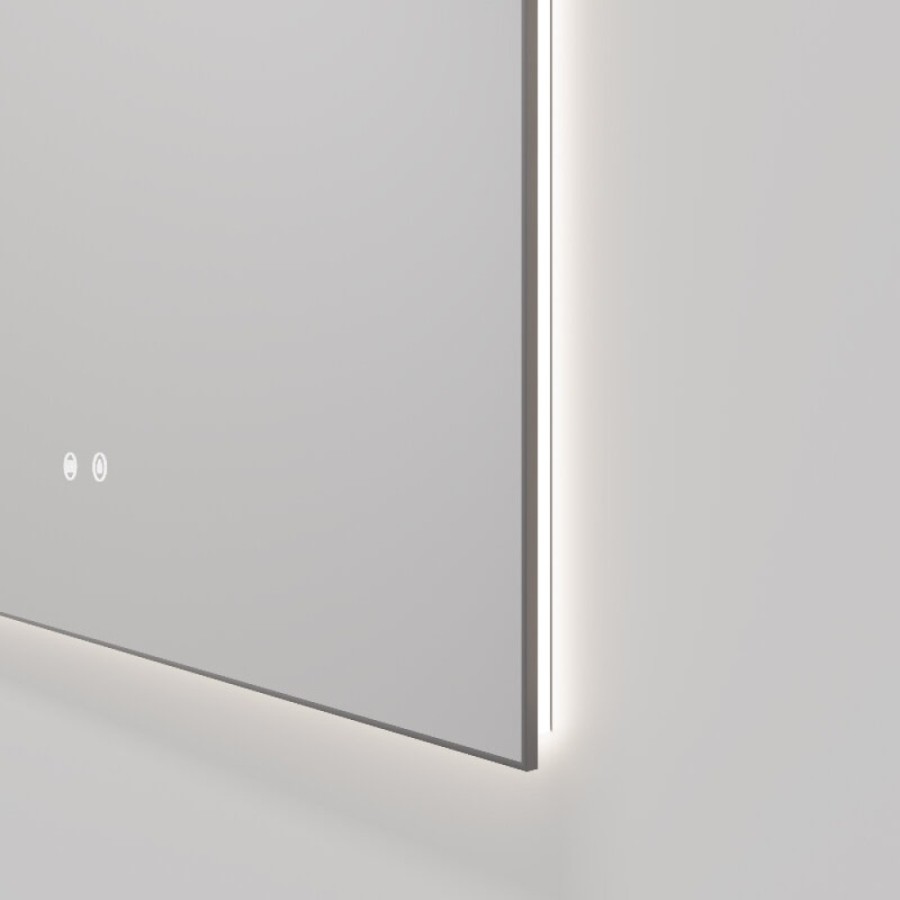 Зеркало Vincea VLM-4F100GM-2, 100 х 80 см, LED-подсветка, с сенсорным выключателем, рама воронёная сталь, gunmetal