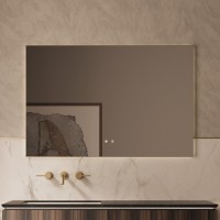 Зеркало Vincea VLM-4F120BG-2, 120 х 80 см, LED-подсветка, с сенсорным выключателем, диммером, рама брашированное золото