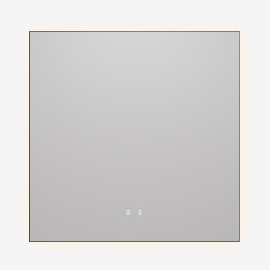 Зеркало Vincea VLM-4F800GM-2, 80 х 80 см, LED-подсветка, с сенсорным выключателем, рама воронёная сталь, gunmetal
