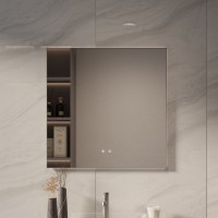 Зеркало Vincea VLM-4F800GM-2, 80 х 80 см, LED-подсветка, с сенсорным выключателем, рама воронёная сталь, gunmetal