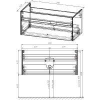 Тумба под раковину Vincea Chiara 100 см, подвесная, натуральный дуб N.Oak, VMC-2C100NO