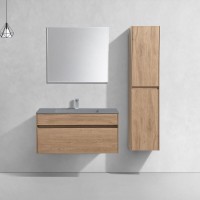 Тумба под раковину Vincea Chiara 100 см, подвесная, натуральный дуб N.Oak, VMC-2C100NO