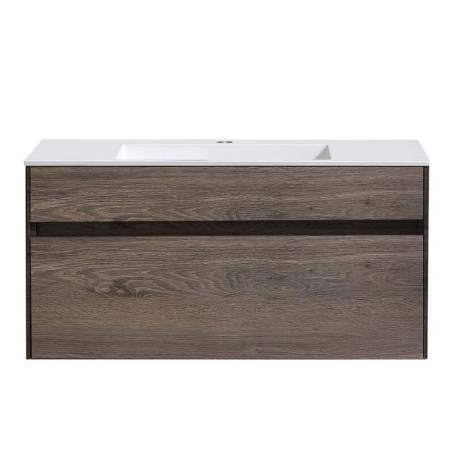 Тумба под раковину Vincea Chiara 100 см, подвесная, темный дуб R.Oak, VMC-2C100RO