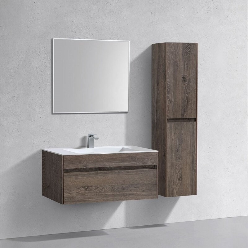 Тумба под раковину Vincea Chiara 100 см, подвесная, темный дуб R.Oak, VMC-2C100RO