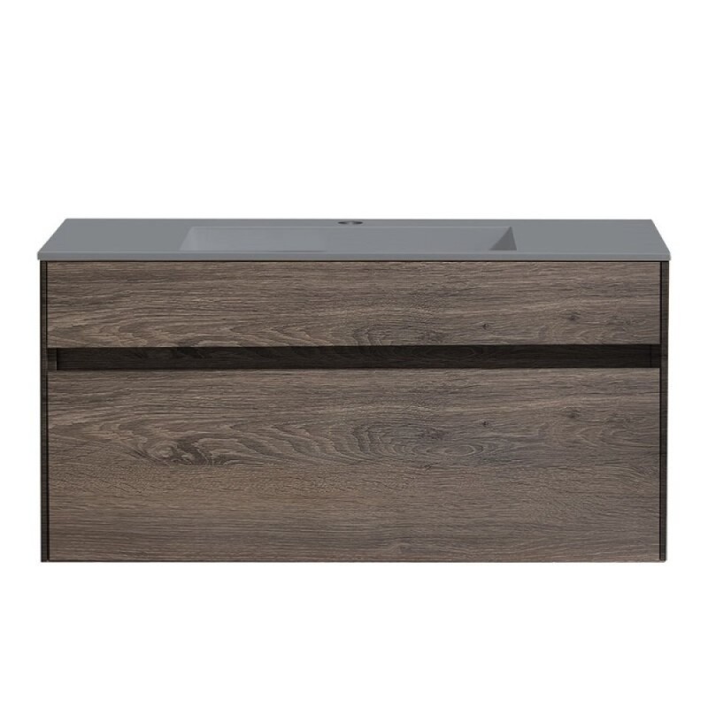 Тумба под раковину Vincea Chiara 100 см, подвесная, темный дуб R.Oak, VMC-2C100RO