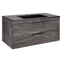 Тумба под раковину Vincea Chiara 2D 100 см, подвесная, серый камень G.Stone, VMC-2C2100GS