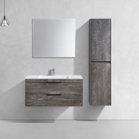 Тумба под раковину Vincea Chiara 2D 100 см, подвесная, серый камень G.Stone, VMC-2C2100GS