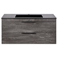 Тумба под раковину Vincea Chiara 2D 100 см, подвесная, серый камень G.Stone, VMC-2C2100GS