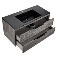 Тумба под раковину Vincea Chiara 2D 100 см, подвесная, серый камень G.Stone, VMC-2C2100GS