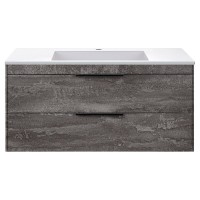 Тумба под раковину Vincea Chiara 2D 100 см, подвесная, серый камень G.Stone, VMC-2C2100GS