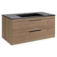 Тумба под раковину Vincea Chiara 2D 100 см, подвесная, натуральный дуб N.Oak, VMC-2C2100NO