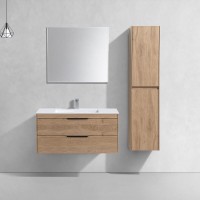 Тумба под раковину Vincea Chiara 2D 100 см, подвесная, натуральный дуб N.Oak, VMC-2C2100NO