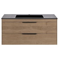 Тумба под раковину Vincea Chiara 2D 100 см, подвесная, натуральный дуб N.Oak, VMC-2C2100NO
