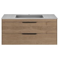 Тумба под раковину Vincea Chiara 2D 100 см, подвесная, натуральный дуб N.Oak, VMC-2C2100NO