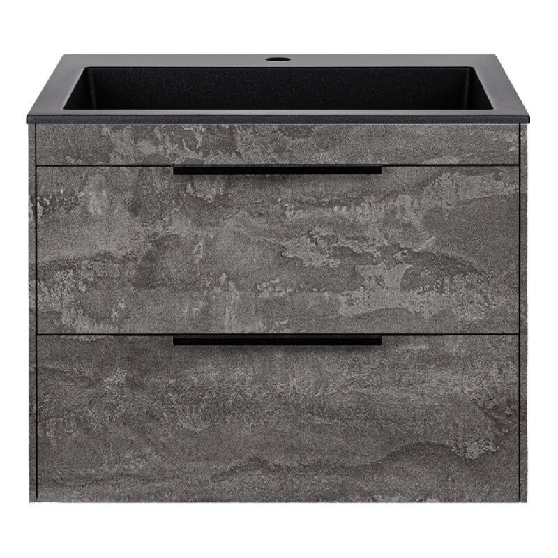 Тумба под раковину Vincea Chiara 2D 60 см, подвесная, серый камень G.Stone, VMC-2C2600GS