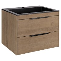 Тумба под раковину Vincea Chiara 2D 60 см, подвесная, натуральный дуб N.Oak, VMC-2C2600NO