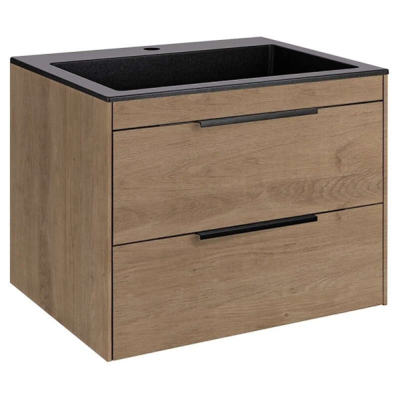 Тумба под раковину Vincea Chiara 2D 60 см, подвесная, натуральный дуб N.Oak, VMC-2C2600NO