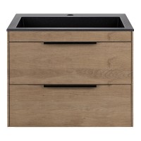 Тумба под раковину Vincea Chiara 2D 60 см, подвесная, натуральный дуб N.Oak, VMC-2C2600NO