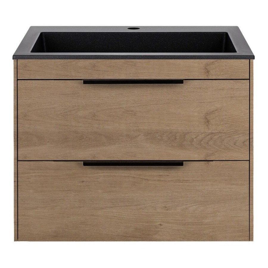 Тумба под раковину Vincea Chiara 2D 60 см, подвесная, натуральный дуб N.Oak, VMC-2C2600NO
