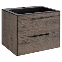 Тумба под раковину Vincea Chiara 2D 60 см, подвесная, темный дуб R.Oak, VMC-2C2600RO